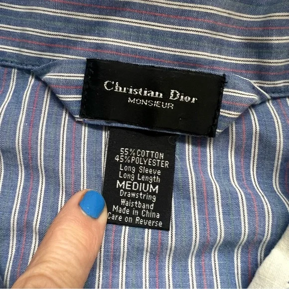 Christian Dior Vintage Like Pajama Pants Set Mens Womens 2pc sleepwear - Picture 3 of 8